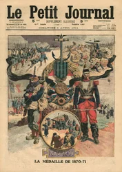 戦闘員のメダル1870-71のプレゼンテーション、「ルプチジャーナル」のイラスト、サプリメントイラストレーター、1911年4月2日
